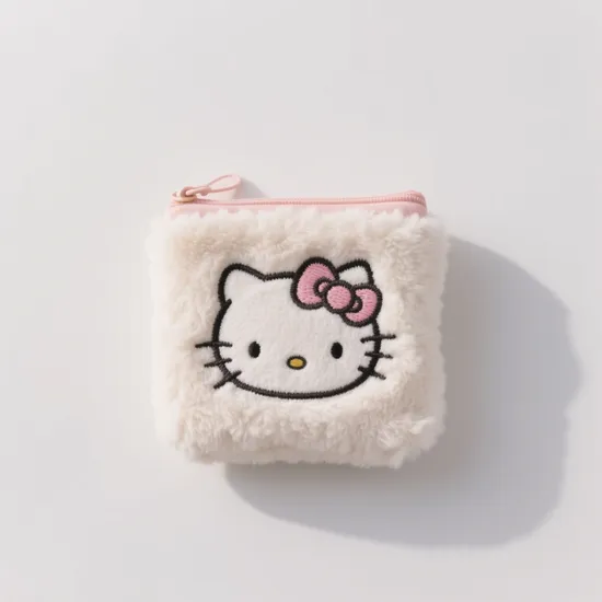 Wholesale Customizable Plush Coin Pouches with Embroidered Animal Motifs 