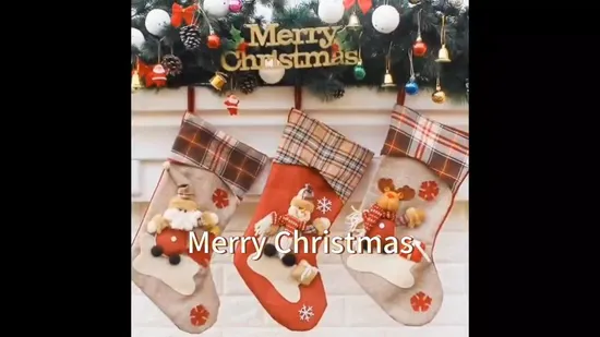 Christmas Decoration Candy Socks Gifts Elderly Christmas Children′s Gift Socks Bags Pendants Box Embroidery Knitted Christmas Stocking Gift 
