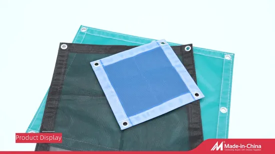 Outdoors Heavy Duty UV Resistant Flame Retardant Strong Truck Cover Machine Equipment Cover Pallet Cover Construction Building 450GSM PVC Vinyl Coated Mesh Tarp 