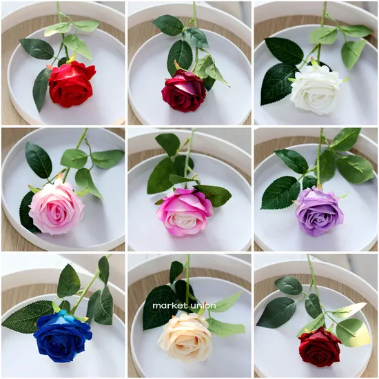 Hot Sale Wholesale Rose Artificial Flower Silk Decorative Flower for Wedding Table Centerpieces Decoration Floral Arrangement 