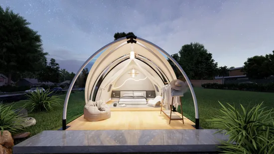 More Young Luxury Galvanized Steel Pipe Structure Hotel Camping Tent 