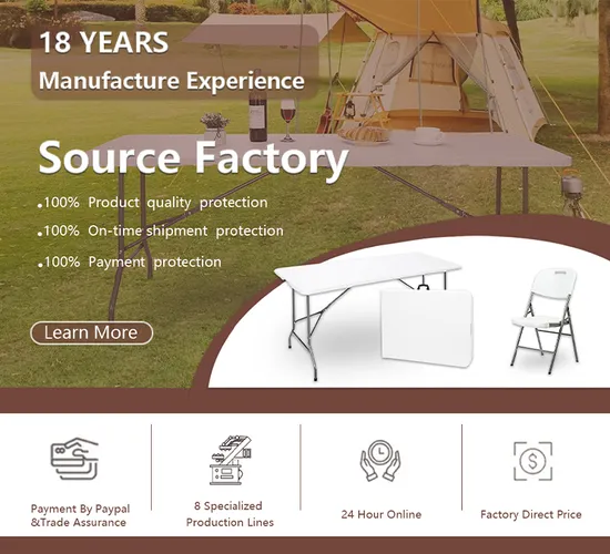 Outdoor Furniture Portable 6 FT 180cm Garden Dining Camping Wedding Picnic Plastic Folding Tables for Events 