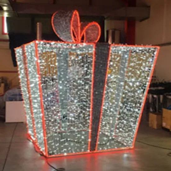 Outdoor Commercial Street Decorative Lighted Christmas Gift Boxes 